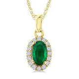 10KY Diamond and Emerald Pendant w/ 0.06 ctw