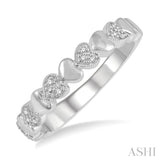 Sterling Silver Diamond Round Mini Heart Ring, 0.50 CTW