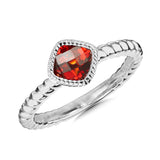 Sterling Silver Garnet Ring, Size 7