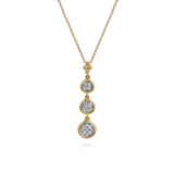 Two Tone Graduating Diamond Cluster Bujukan Pendant, 0.27 Carat TW