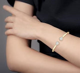 14KY "Lovebright" Diamond Cuff Bangle w/ 0.60 ctw
