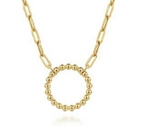 Yellow Gold Chain Necklace with Bujukan Circle