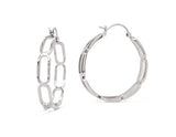 Sterling Silver  Chain Link Hoop Earrings