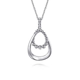 Sterling Silver White Sapphire Bujukan Pendant Drop Pendant, 0.24 TWT