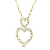 10KY Diamond Twin Heart Necklace w/ 0.30 carat tw
