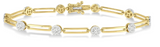 14K Yellow Gold Diamond Lovebright Paperclip Bracelet, 1.20 Carat TW