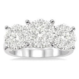 14KW Diamond "Lovebright" Three Stone Style Cluster Engagement Ring w/ 1.50 CTW Size 7