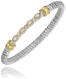 Sterling Silver/14K Yellow Gold  4MM Diamond Fashion Bracelet  .46Carat TW