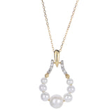14K Yellow Gold Graduating Freshwater Pearl Necklace
