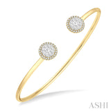 14KY  .65CTW  Diamond Lovebright Round Open Cuff  Bangle 7