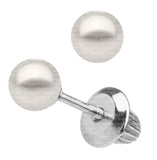 Sterling Silver Kids Cultured Pearl Stud Earrings