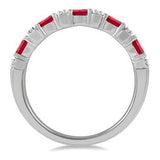 14KW .15CTW  Oval Shape 4x3MM Ruby and Round Cut Diamond Pre