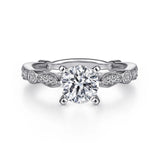 14KW Diamond Engagement Semi-Mount Ring, .38 CTW