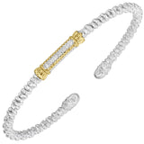 Sterling Silver/14K Yellow Gold 2MM Diamond Fashion Bracelet .07Carat TW