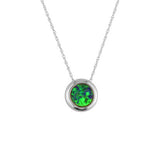 14KW  Round Australian Opal Pendant,  18