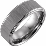 Tungsten Band with Stone Finish, Size 10