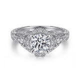 14KW Diamond Semi-Mount Engagement Ring w/ 0.37 CTW, Size 6.5