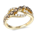 14KY Chocolate Ombré Diamond Ring featuring w/ 1.24 CTW