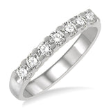 White Gold 7 Stone Round Cut Diamond Wedding Band