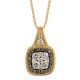 14K Yellow Gold Chocolate and Nude Diamond Pendant, 0.58 Carat TW