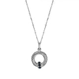 Sterling Silver Black Spinel Pendant & 18