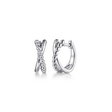 Sterling Silver Twisted Huggie Earrings