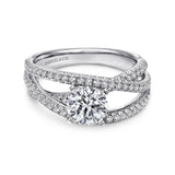 14KW Diamond Engagement Semi-Mount Ring, .58 CTW