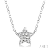 10KW Diamond Star Petite Fashion Necklace w/ 0.08 ctw 18