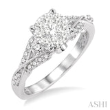 14K White Gold Round Cut Diamond Semi-Mount Engagement Ring, 0.30 Carat TW