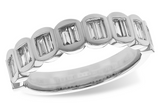 14K White Gold Diamond Baguette Band, 0.40Carat TW