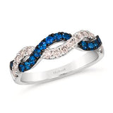 14KW Sapphire & Diamond Twist Ring w/ 0.42 ctw Sapph. & 0.35 ctw Dia.