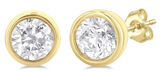 Yellow Gold Round Cut Diamond Studs