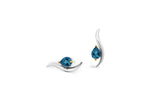 Sterling Silver London Blue Topaz Stud Earrings w/ 14KGP