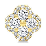 14K Yellow Gold Diamond Clover Diamond Fashion Stud Earrings, 0.50Carat TW