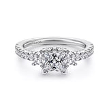 14KW Diamond Semi-Mount Engagement Ring w/ 0.86 ctw, Size 6