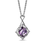 Sterling Silver Amethyst Pendant, 18