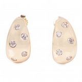 14K Yellow Gold Diamond Scattered Effect Hoop Earrings, 0.34carat TW