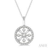 14KW Circle Diamond Fashion Pendant w/ 0.35 ctw & 18"