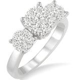 1.0 CTW 14KW Past Present & Future Lovebright Essential Diamond Engagement Ring