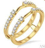 14K Yellow Gold Round Cut Diamond Insert Ring Guard, 0.47 Carat TW
