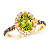 14K Honey Gold™ Le Vian® Green Apple Peridot™, Chocolate Diamonds® & Nude Diamonds™ Ring, Size 7