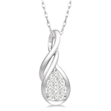 14KW Pear Shape Lovebright Diamond Fashion Pendant w/ 0.12 ctw