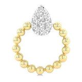 10K Yellow Gold Diamond Bead Shank Pear Shape Lovebright Earrings, 0.25Carat TW