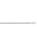 Sterling Silver (1.25mm) Rhodium Plated Rope Chain, 20"