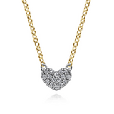 14K White and Yellow Gold Diamond Heart Necklace – 17.5"