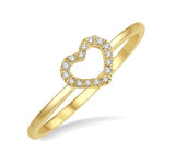 10K Yellow Gold Diamond Heart Ring, .05CTW