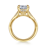 14K Yellow Gold 3.0Carat Diamond Emerald Engagement Ring