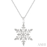 Sterling Silver  .05CTW Diamond Snowflake 18