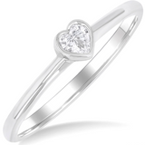 White Gold Heart Shaped Bezel Set Diamond Ring