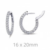 Sterling Silver CZ Inside Out Hoop Open Hinge Huggies w/ 1.8 ctw